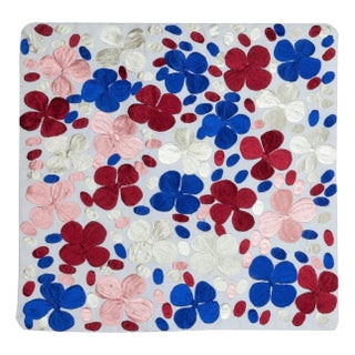 18"x18" Embroidered Pillow Cover. Floral Patterned Cotton Cushion Cover For Sale