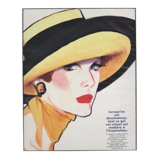 1986 French Summer Fashion Print-by Gruau, Matted For Sale