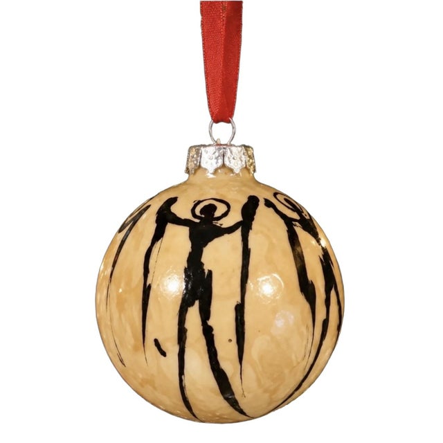 Collectors Original Artist’s 3.5” Round Christmas Ornament by Don Shearer, Signed & Dated 2005 For Sale - Image 6 of 12