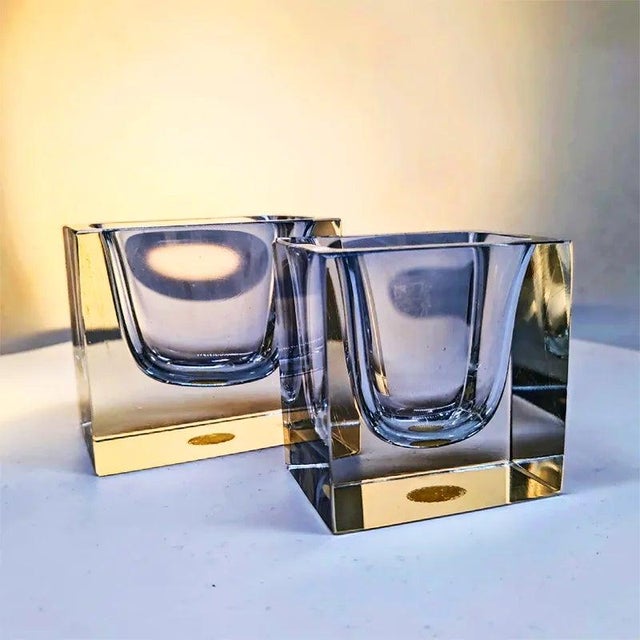 Rectangular Transparent Ashtray in Murano Glass by Flavio Poli for Seguso, 1960s, Set of 2 For Sale - Image 6 of 11