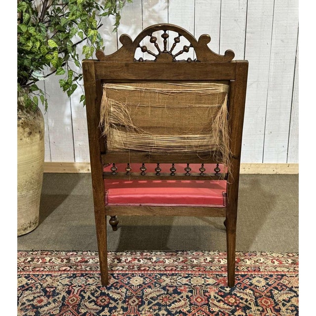 Pink Set of Breton Armchair and Ottoman, 1930s For Sale - Image 8 of 16