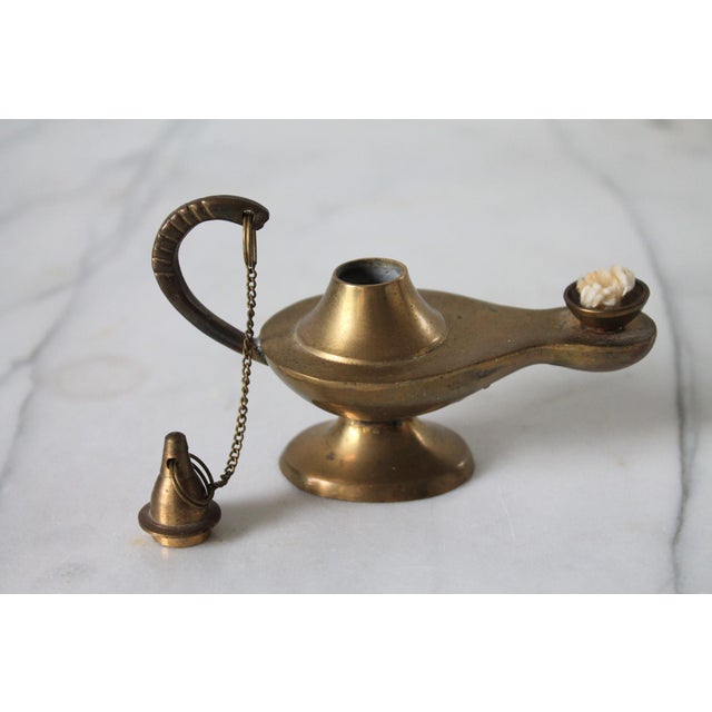 Vintage Brass Genie-Style Oil Lamp For Sale In Milwaukee - Image 6 of 9