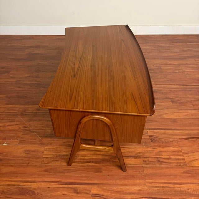 Svend A. Madsen Curved Danish Teak Desk For Sale - Image 10 of 16