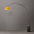 Mid-Century Modern Iconic 95" Mid-Century Modern Arc Floor Lamp With Black Nickel Steel Body, Half-Dome Mustard Shade, Black Marble Base, Dimmable For Sale - Image 3 of 7