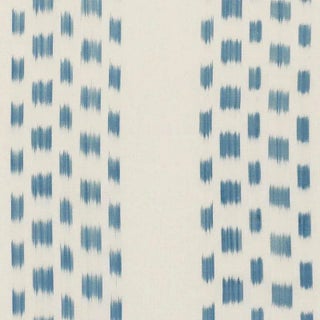 Schumacher Izmir Stripe Fabric in Sky For Sale