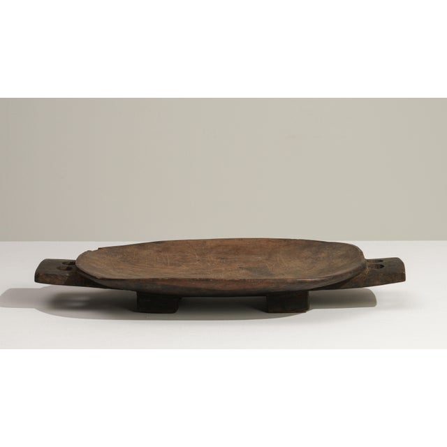 Mid 20th Century Mali Brutalist Brown Wood Platter For Sale - Image 17 of 18