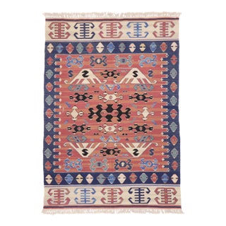 Vintage Persian Bijar Kilim Rug - 05'06 X 07'10 For Sale