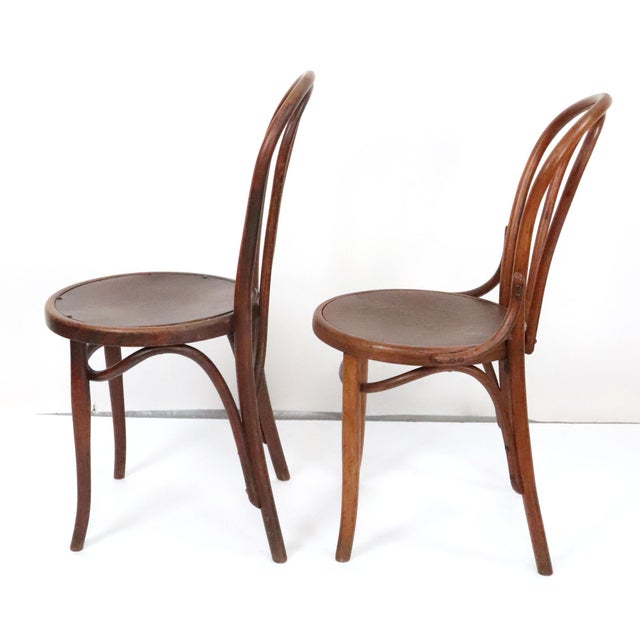 Pair of Antique Bentwood Bistro Chairs For Sale - Image 9 of 10