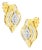 10K Yellow Gold 1/3 cttw Round-Cut Diamond Cluster and Swirl Stud Earrings (J-K Clarity, I2-I3 Color) For Sale