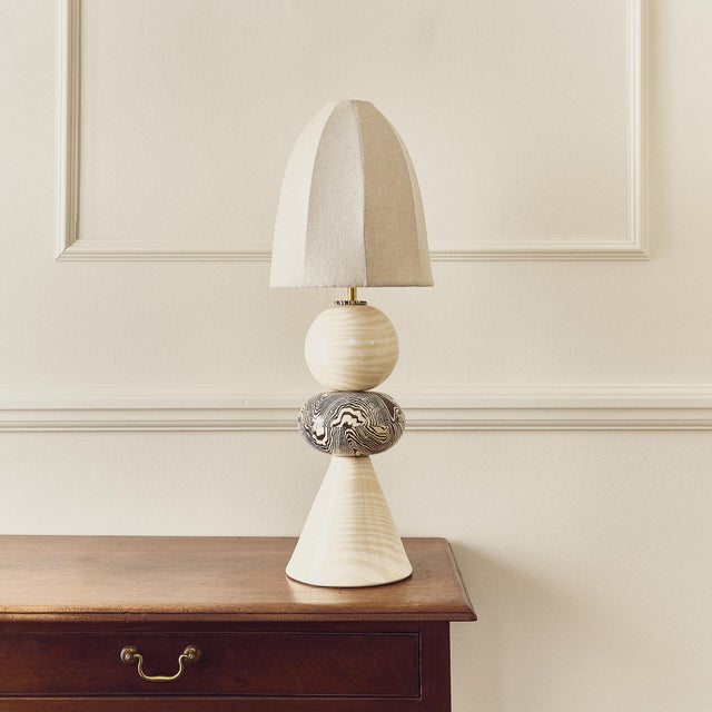 Not Yet Made - Made To Order Ceramic Swan Bi-Colour Brown and Oatmeal and White Table Lamp by Henry Holland Studio For Sale - Image 5 of 5