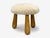 Danish Modern Style, Sheepskin Stool, Beige Shearling, Maple, Usa, 21st C.