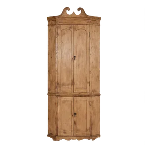 George III English Pine Corner Cupboard