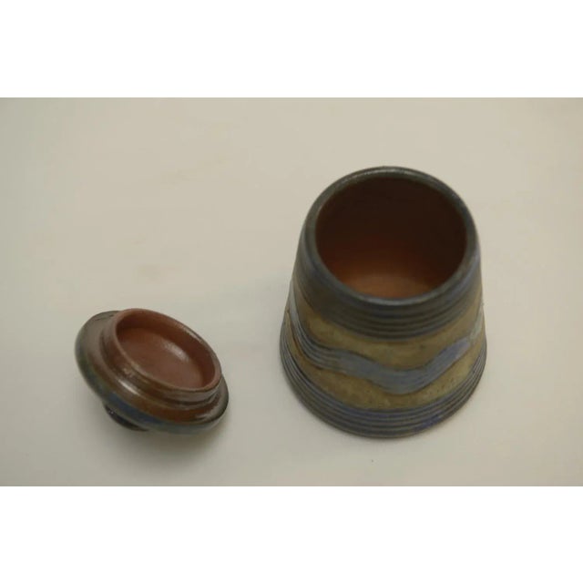 Polychrome Decorated Ceramic Pot by Dubois, 1960s For Sale - Image 3 of 8