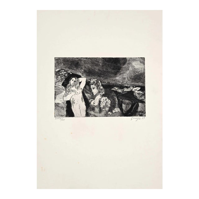 Guelfo Bianchini, Figures 1959, Etching, 1959 For Sale