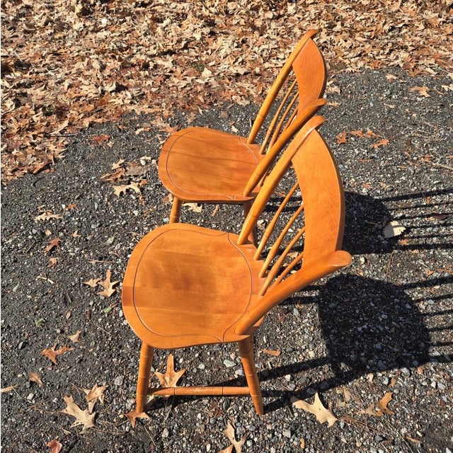 Late 20th Century Solid Wood Traditional Nichols and Stone Wooden Chairs and Amesbury Chair Dining Table For Sale - Image 14 of 14