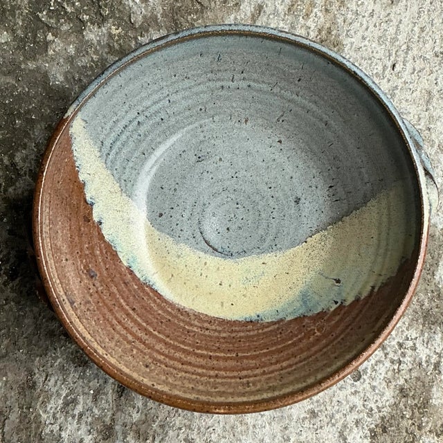 Handcrafted with a laid-back vibe, this Vintage Boho Studio Pottery Bowl features earthy tones and organic textures,...
