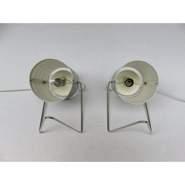 Gray Mid-Century Nickel-Plated Tables Lamps, 1960s, Set of 2 For Sale - Image 8 of 18
