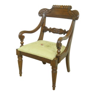 Maitland Smith Large Solid Mahogany Plantation Chair For Sale