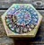 Art Deco Korean Najeonchilgi Hexagonal Mother-of-Pearl Floral Lacquer Box For Sale - Image 3 of 15