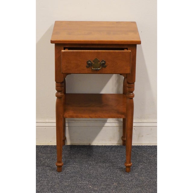 Ethan Allen Ethan Allen Heirloom Nutmeg Maple Colonial Early American 16" Tiered Nightstand 674 For Sale - Image 4 of 12
