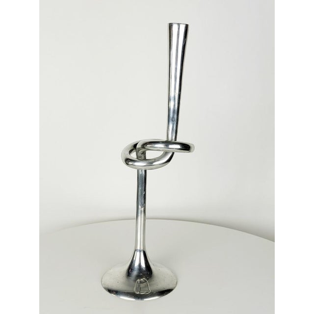 Large Italian Aluminum Brutalist Candlestick, 1970s For Sale - Image 9 of 12