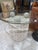 Postmodern Vintage 1980s Postmodern Mactan Fossil Stone Round Side Table With Glass Top For Sale - Image 3 of 4