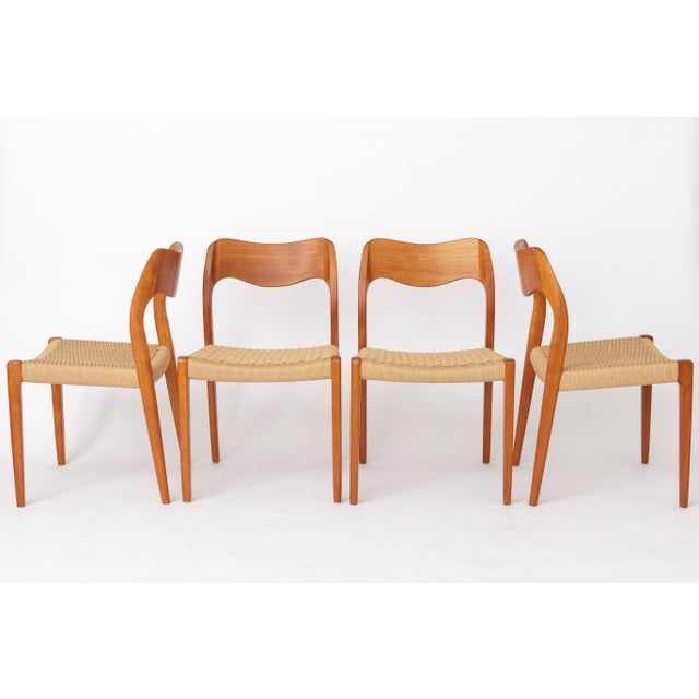 Danish Model 71 Chairs in Teak by Niels Otto Møller for J.L. Møllers, Set of 8 For Sale - Image 6 of 17