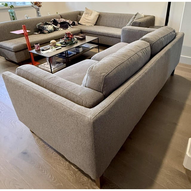 West Elm West Elm Dekalb 85" Sofa, Marled Microfiber, Heather Gray Mid-Century Modern For Sale - Image 4 of 4
