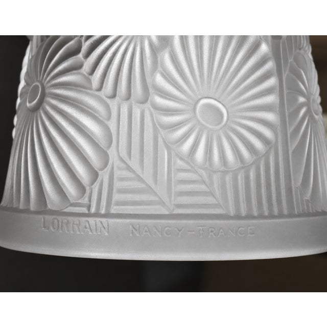 Silver Lorrain Daum Set of Three French Art Deco Floral Nickel Bronze Wall Sconces - 1930s For Sale - Image 8 of 10