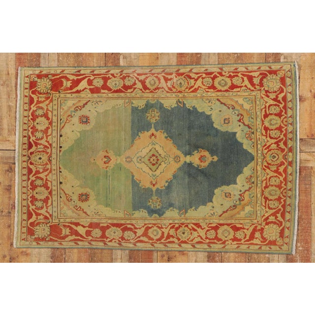 Cerulean Vintage Persian Tabriz Rug - 04'02 X 06'02 For Sale - Image 8 of 9