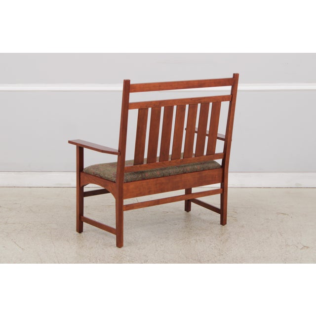 Stickley Harvey Ellis Cherry Mission Style Settee For Sale In Philadelphia - Image 6 of 18