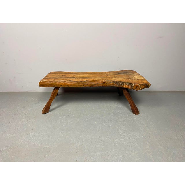 Brutalist Wabi-Sabi Freeform Hardwood Coffee Table, 1970s For Sale - Image 6 of 12