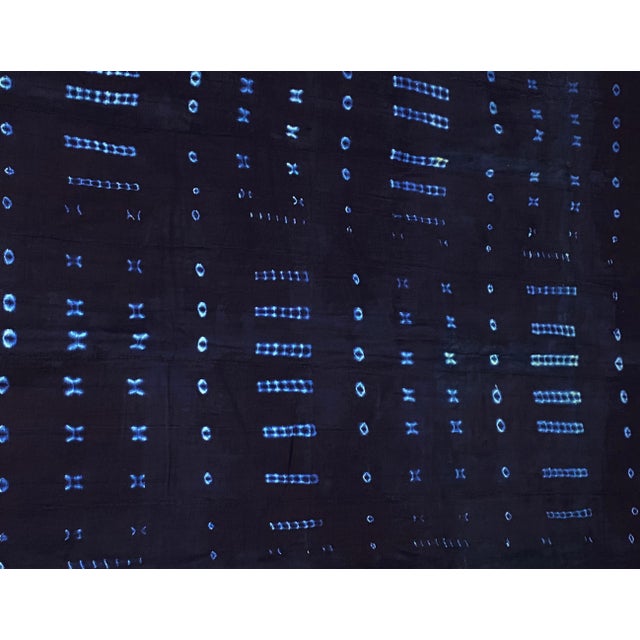 1980s Fine Indigo Cloth - Mossi Tribe Burkina Faso 54" H by 42" W For Sale - Image 5 of 5