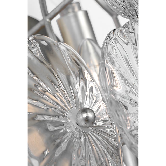 Metal Julie Neill for Visual Comfort Signature Gianna 21" Layered Sconce in Burnished Silver Leaf with Clear Glass For Sale - Image 7 of 13