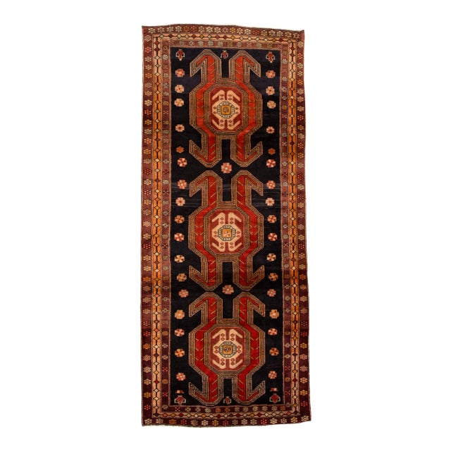 Mid-20th Century Vintage Persian Heriz Rug, 4'4" X 10'4" For Sale