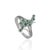 Artistic Abstract Vibrant Emerald Bubble Ring in 925 Sterling Silver, Size 6.5 For Sale - Image 9 of 12