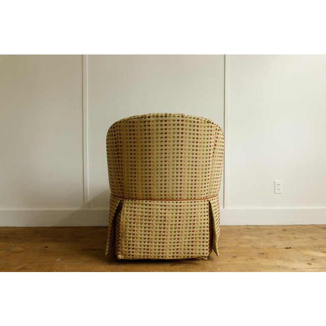 Baker Furniture Company Set of 2 Attributed Baker Furniture Custom Re-Upholstered Swivel Armchair For Sale - Image 4 of 5
