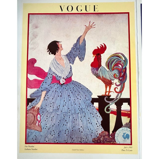 Art Deco Vintage Vogue Paris Cover Prints (1916 & 1918) - Art Deco Fashion Posters, Unframed Pair For Sale - Image 3 of 6
