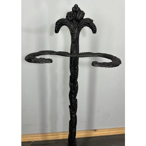 Metal Vintage French Style Ornate Metal Umbrella Stand For Sale - Image 7 of 10