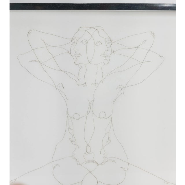 Mid 20th Century 1960s Mid-Century Modern Figurative Nude Etched Glass Framed Art For Sale - Image 5 of 9