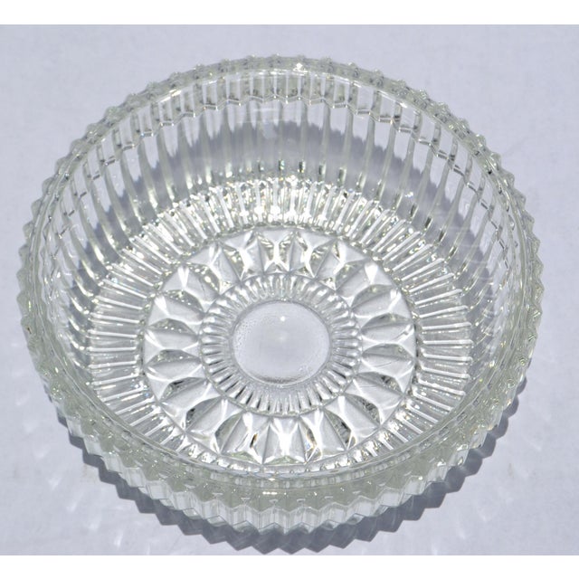 1960s Waterford Crystal Cut Glass Bowl Intricate Vertical and Radial Patterns Boho Chic For Sale - Image 10 of 14
