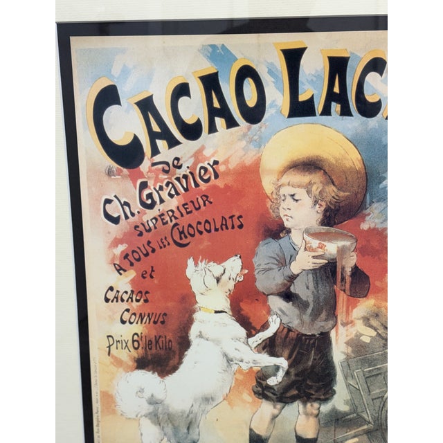 1990s Framed Cacao Lacté De Ch. Gravier Poster Reproduction For Sale - Image 5 of 12
