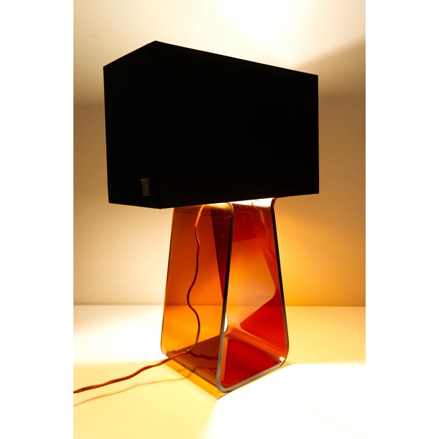 Early 21st Century Tube Top Acrylic Table Lamp in Brown by Peter Stathis for Pablo Designs For Sale - Image 5 of 9