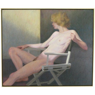 Robert Kinsell 33"x 39" Oil Painting of Reclining Nude Woman For Sale