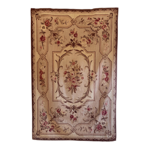 Antique 19th Century Baroque Aubusson Style Needlepoint Tapestry Panel