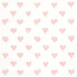 Schumacher X Molly Mahon Hearts Fabric in Pink For Sale