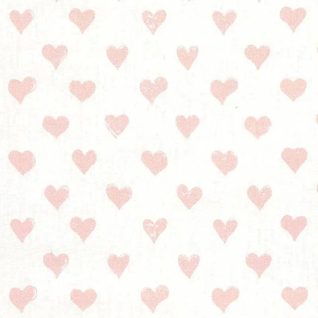 Schumacher X Molly Mahon Hearts Fabric in Pink For Sale
