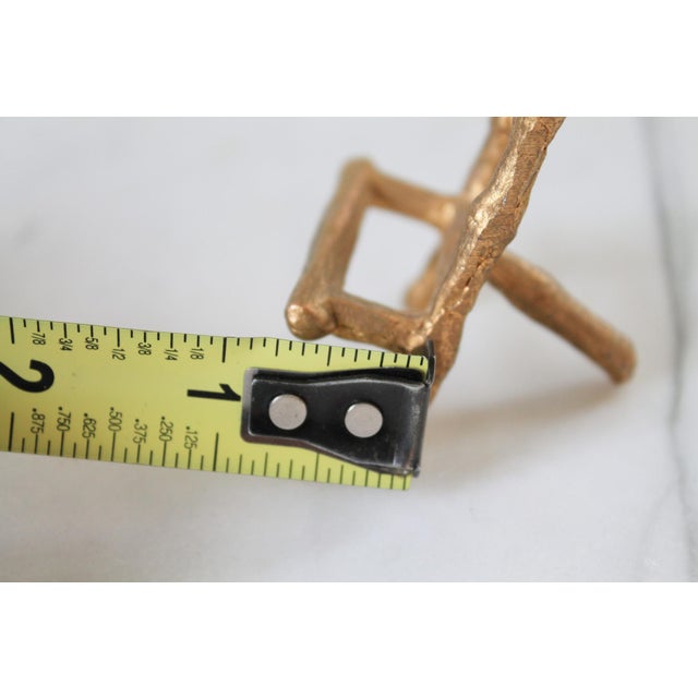 Vintage Miniature Hollywood Regency-Style Brass Faux Bamboo Tabletop Easel For Sale - Image 10 of 12