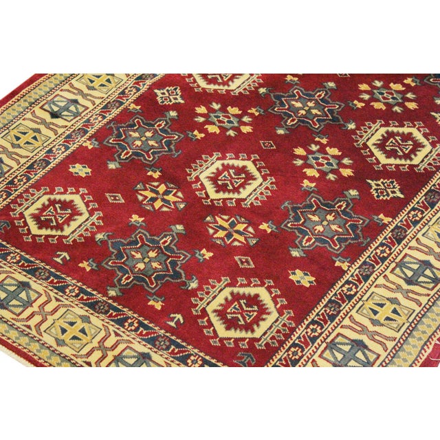1980s Vintage Shirwan Red/Gold Wool Rug - 3'9''x5'6'' For Sale - Image 5 of 11