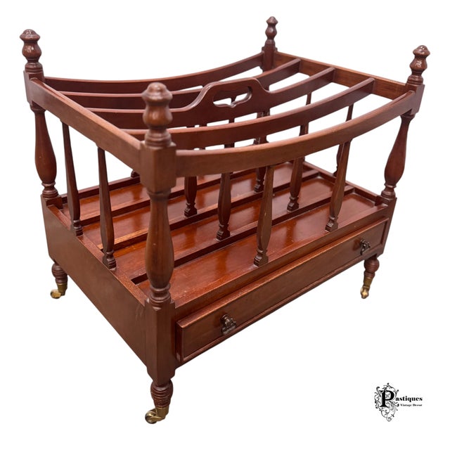Vintage Biggs Furniture Chippendale Style Mahogany Magazine Rack For Sale In Greensboro - Image 6 of 10